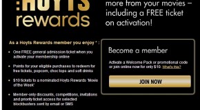 Pay $10 for your next Hoyts Movie