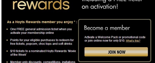 Pay $10 for your next Hoyts Movie